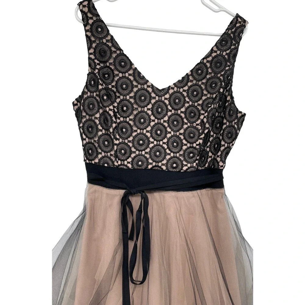 NHA KHANH $640 Black Nude Tulle Kae Princess Party Dress size 16 - Picture 3 of 16